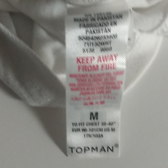 Men's Topman Short Sleeve T-shirt Size Medium White - Picture 6 of 7